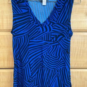 Banana Republic RoyalBlue and Black Sleeveless V Neck Top XS